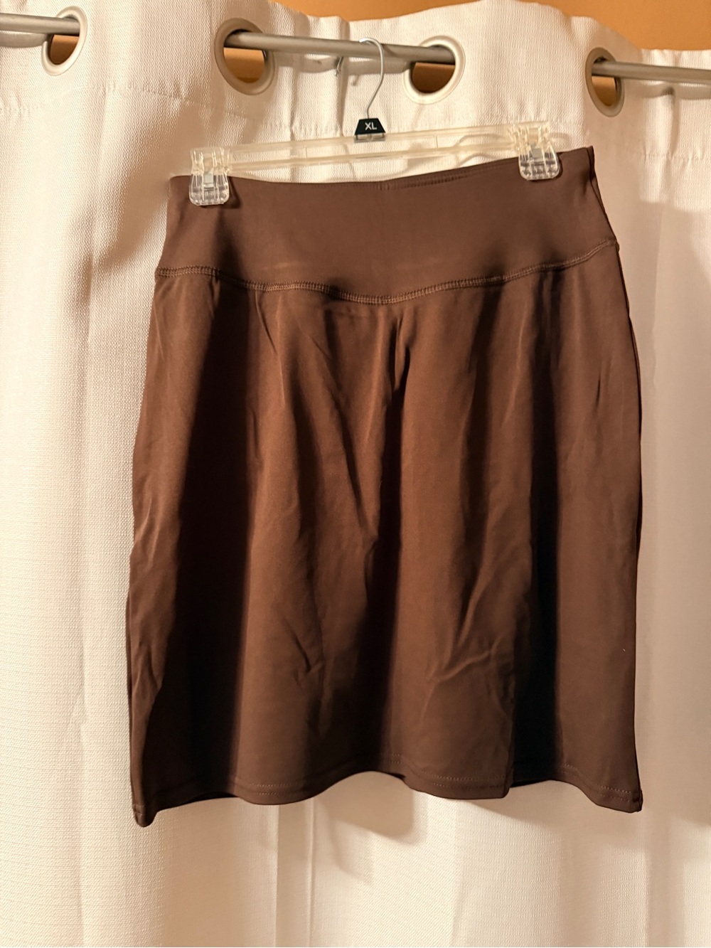 A-Line Brown Skirt with Smooth Waistband